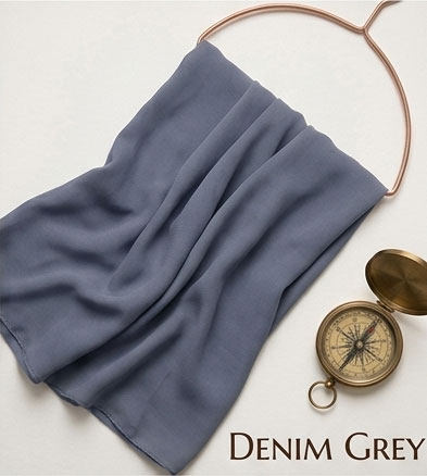 Chiffon Hijabs Denim Grey