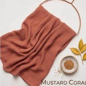 Chiffon Hijabs Mustard Coral