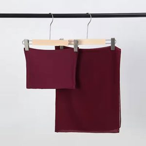 Hijab with Caps Burgandy