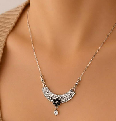 Zircon Necklace Star Silver - Image 2