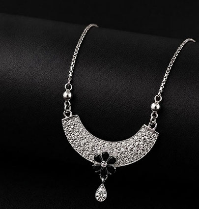 Zircon Necklace Star Silver