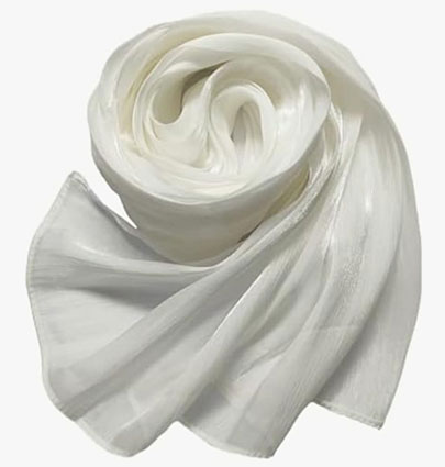 Organza Silk Hijabs Ash White