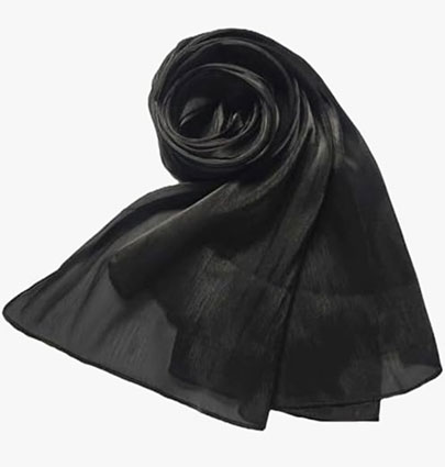 Organza Silk Hijabs Black