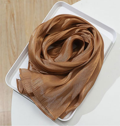 Organza Silk Hijabs Caramel