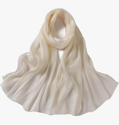 Organza Silk Hijabs Cream