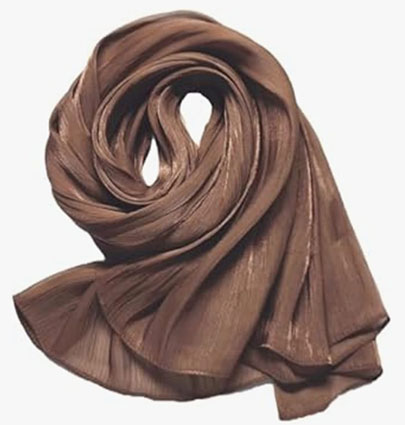 Organza Silk Hijabs Dark Brown