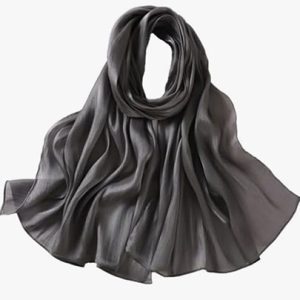 Organza Silk Hijabs Darkish Grey