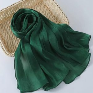 Organza Silk Hijabs Green
