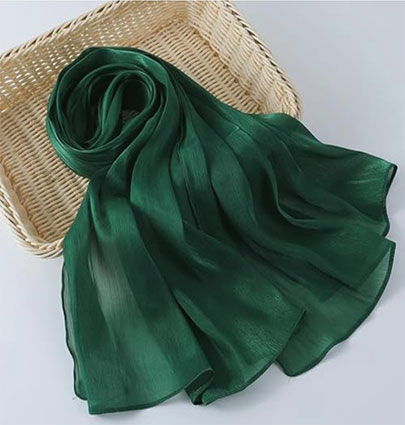 Organza Silk Hijabs Green