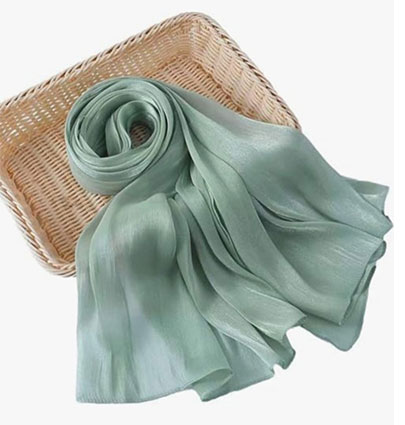 Organza Silk Hijabs Light Green