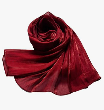 Organza Silk Hijabs Red
