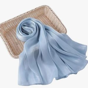 Organza Silk Hijabs Sky Blue