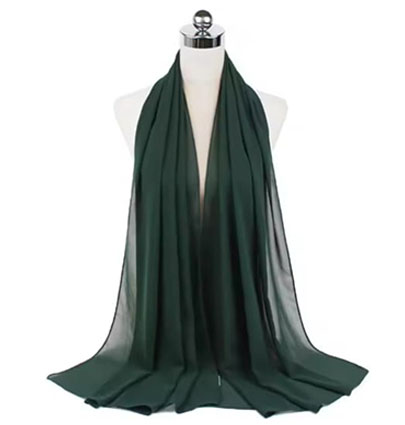 Plain Chiffon Hijabs Bottle Green