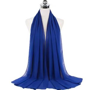 Plain Chiffon Hijabs Cobalt Blue