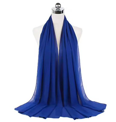 Plain Chiffon Hijabs Cobalt Blue