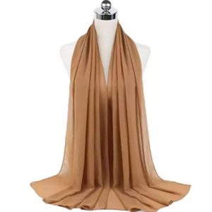 Plain Chiffon Hijabs Caramel Brown
