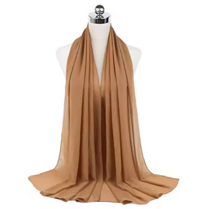Plain Chiffon Hijabs Caramel Brown