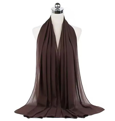 Plain Chiffon Hijabs Drak Borwn