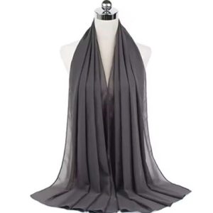 Plain Chiffon Hijabs Drakish Grey