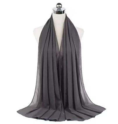 Plain Chiffon Hijabs Drakish Grey