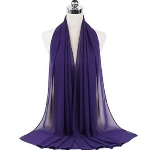 Plain Chiffon Hijabs Dark Purple