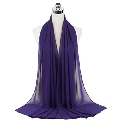 Plain Chiffon Hijabs Dark Purple