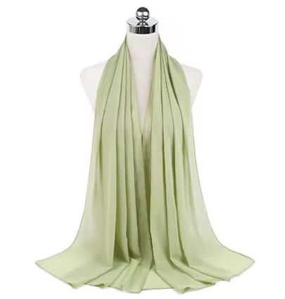 Plain Chiffon Hijabs Dim Green