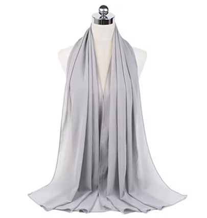 Plain Chiffon Hijabs Ash Grey