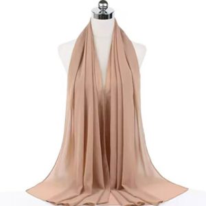 Plain Chiffon Hijabs Light Brown