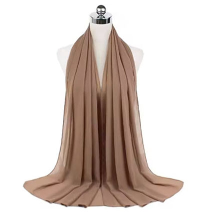 Plain Chiffon Hijabs Light Chocolate