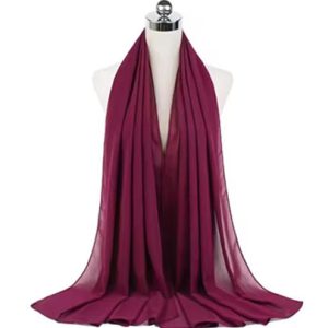 Plain Chiffon Hijabs Burgandy