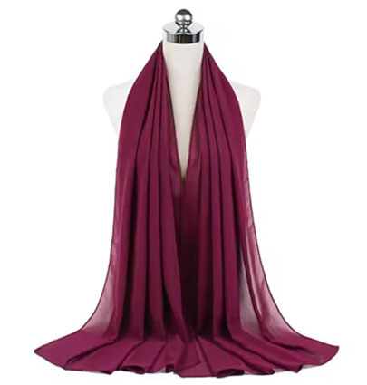 Plain Chiffon Hijabs Burgandy
