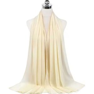 Plain Chiffon Hijabs Cream White