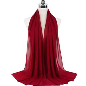 Plain Chiffon Hijabs Red