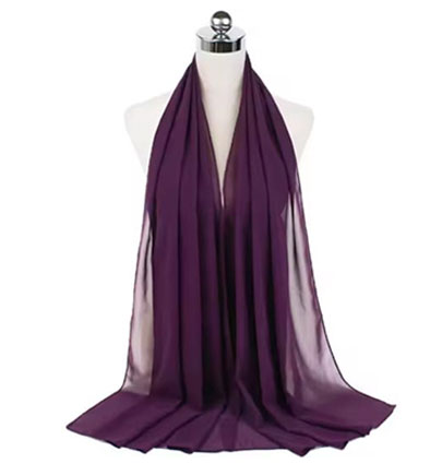 Plain Chiffon Hijabs Royal Purple