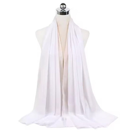 Plain Chiffon Hijabs Ash White