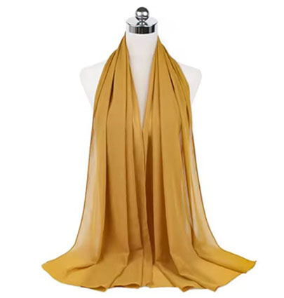 Plain Chiffon Hijabs Dark Yellow